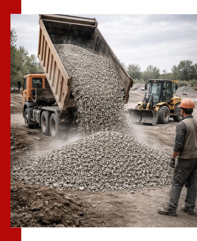 Доставка щебня в Махачкале крупными и мелкими фракциями