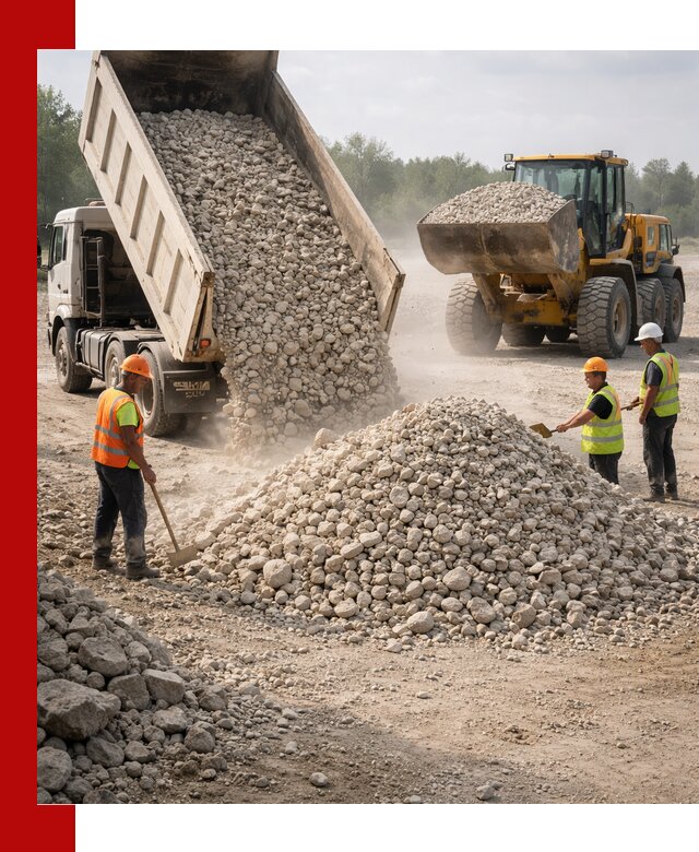 Доставка известнякового щебня фр. 40-70 в Махачкале