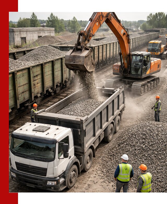 Железнодорожный щебень фракция 25–60 для поставок в Махачкале