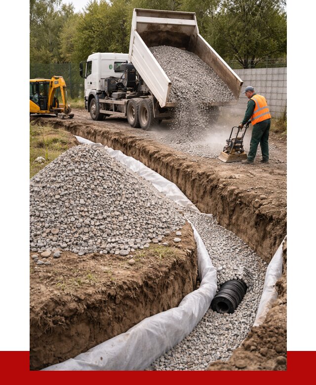 Щебень для дренажа в Махачкале от 1916 р., ПРОНЕРУДМхч доставка