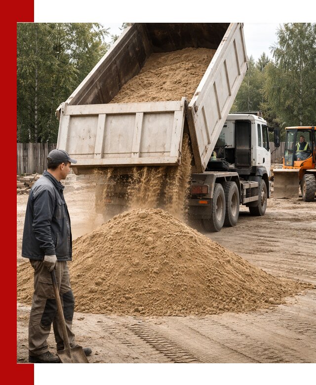 Доставка и продажа песка с разгрузкой в Махачкале