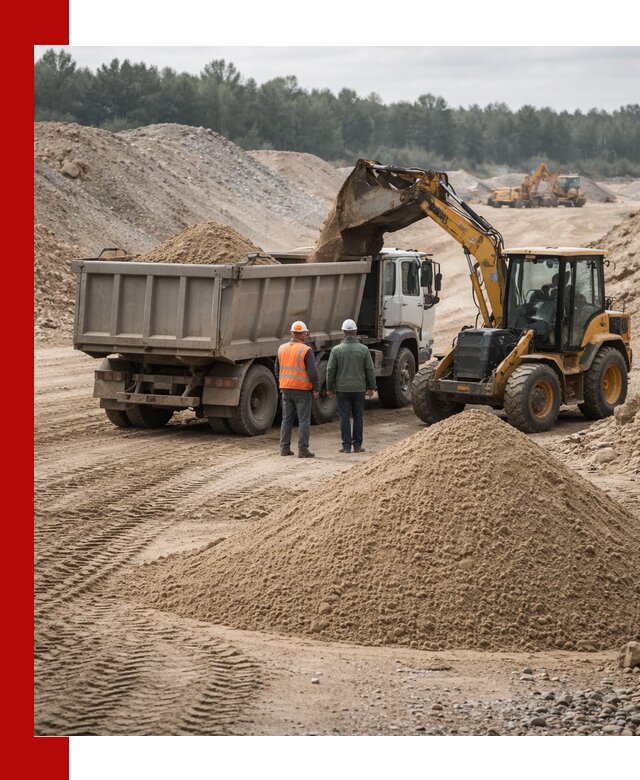 Карьерный среднезернистый песок с доставкой в Махачкале