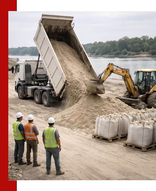 Доставка речного песка в Махачкале самосвалами и погрузкой