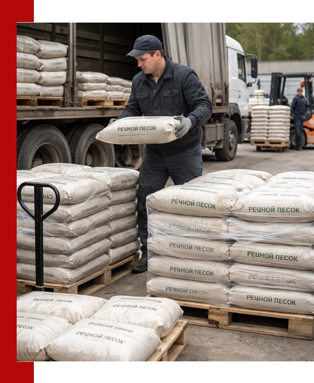 Речной песок в мешках с доставкой в Махачкале