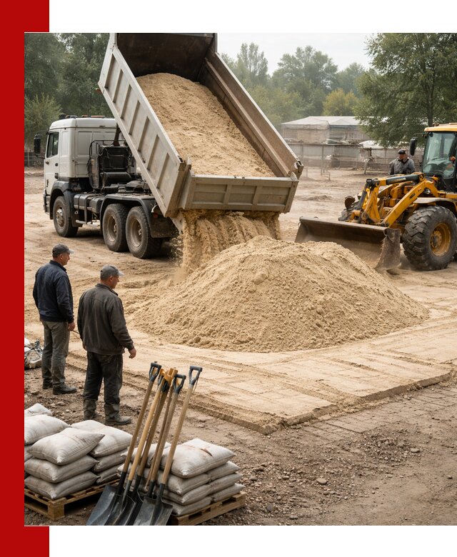 Доставка мытого песка в Махачкале с самосвалами по выгодной цене