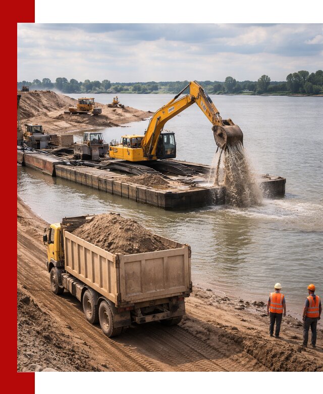 Намывной песок с доставкой в Махачкале оптом и в розницу