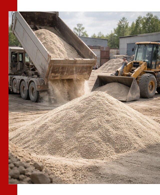 Кварцевый песок с доставкой в Махачкале для строительных работ