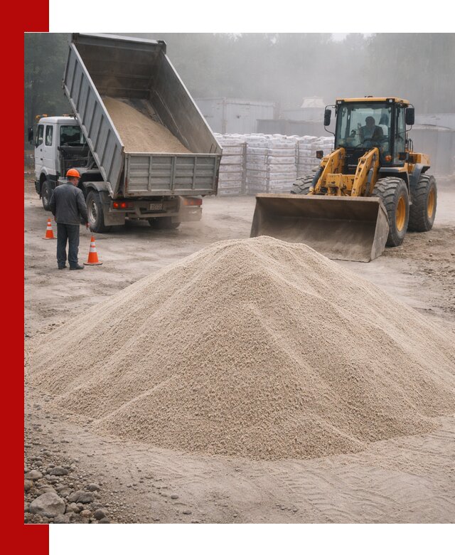 Кварцевый песок фракция 0–8 для стройработ в Махачкале