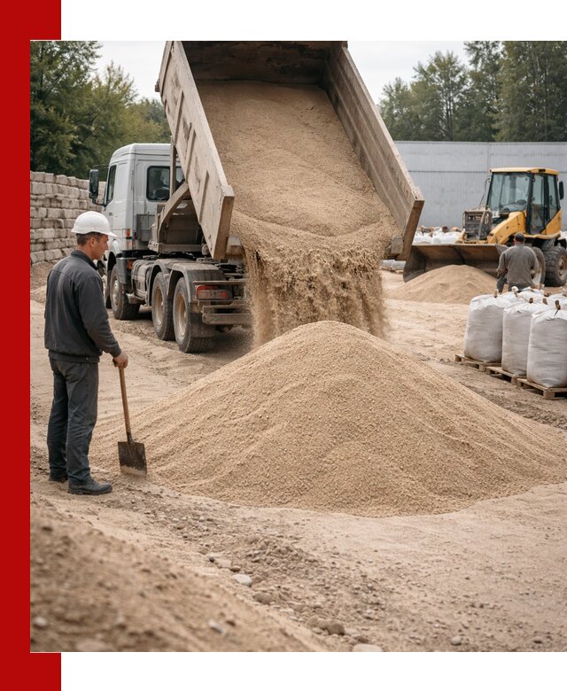 Кварцевый песок фракция 0–3 мм с доставкой в Махачкале