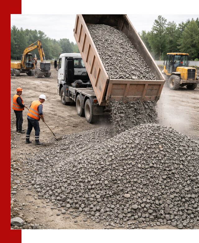 Доставка гравия фракции 40-70 в Махачкале оптом и в розницу