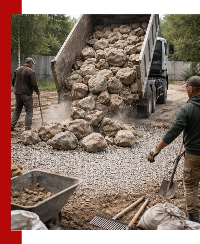 Доставка и укладка булыжника в Махачкале