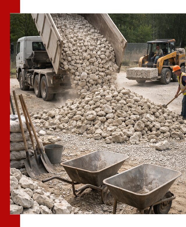 Доставка и продажа бутового известнякового камня в Махачкале