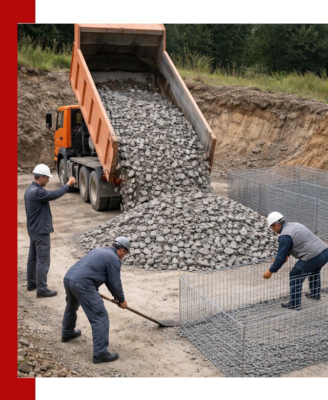 Камень для габионов с доставкой в Махачкале быстро и надёжно