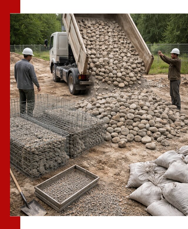 Камень для габионов фракция 70–151 в Махачкале