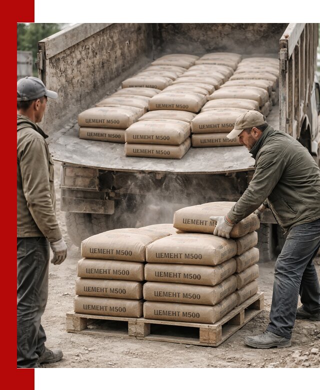 Цемент М500 с доставкой самосвалом в Махачкале