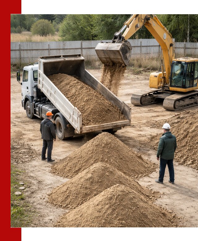 Доставка супеси вагонными и автопартиями в Махачкале