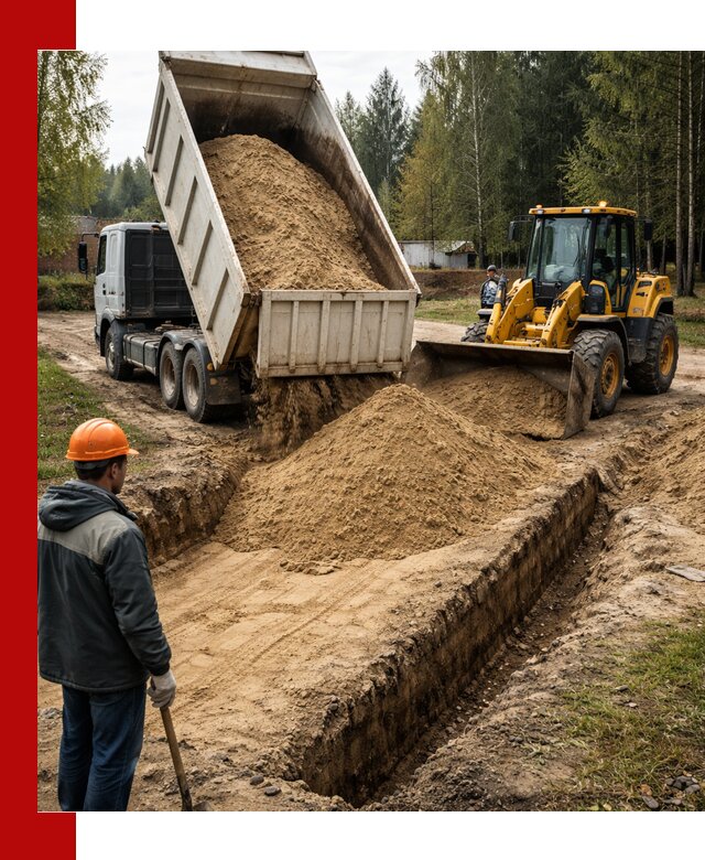 Доставка песчаного грунта в Махачкале для строительных работ