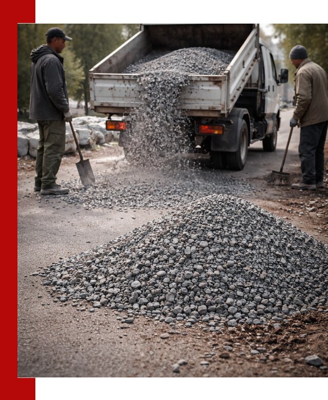 Гранитная крошка для посыпки дорог и тротуаров в Махачкале