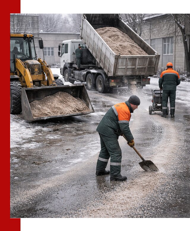 Реагент против гололеда с доставкой и нанесением в Махачкале
