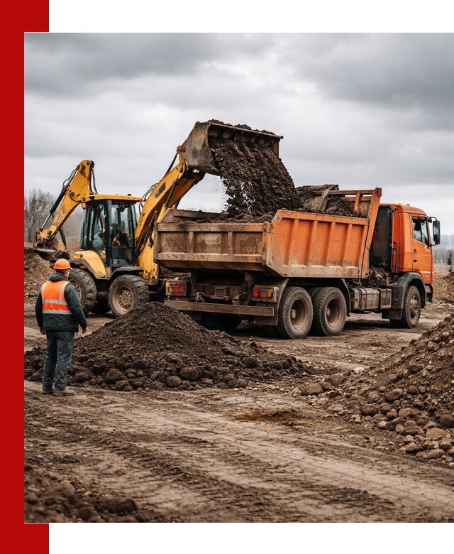 Вывоз грунта и строительного мусора в Махачкале грузовыми самосвалами