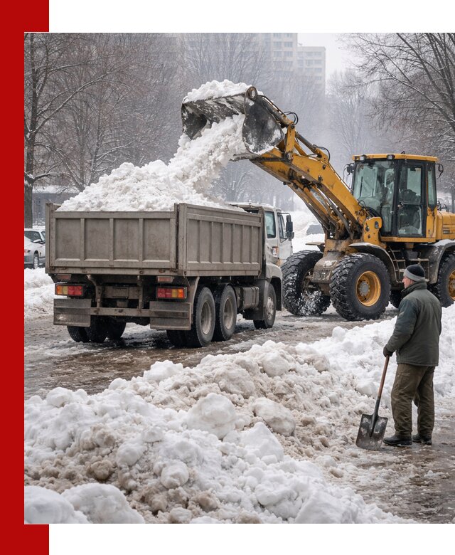 Вывоз снега грузовой техникой в Махачкале оперативно и чисто