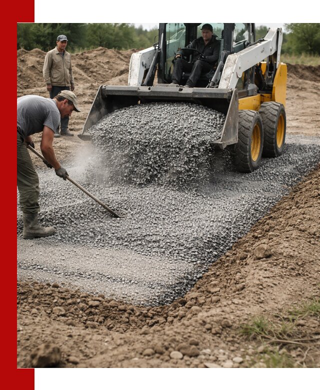 Устройство щебеночной подушки в Махачкале для дорог и фундаментов